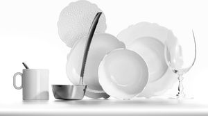 Alessi ALESSI | DRESSED Zestaw 4 szt Filiżanek do kawy z białej porcelany z reliefem 70 ml 2