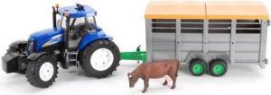 Bruder Traktor New Holland T8040 Z Przyczepą Dla Zwierząt I Figurką Krowy 1