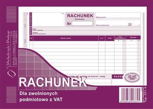 Michalczyk & Prokop D Rach. A5 2 Rachunek dla zwolnionych z VAT (231-3 DRUK) 1