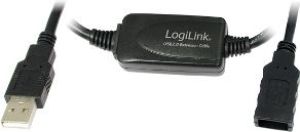 Kabel USB LogiLink USB-A - 10 m Czarny (UA0143) 1