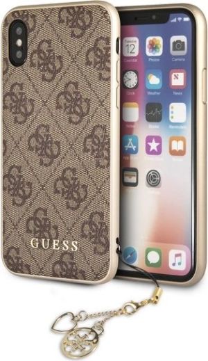 Guess Etui 4G Charms Collection do iPhone X, brązowy (GUHCPXGF4GBR) 1