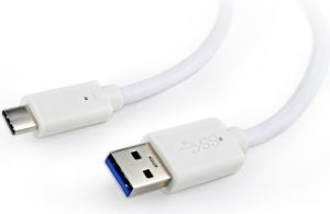 Kabel USB Gembird USB-A - USB-C 0.5 m Biały (CCP-USB3-AMCM-W-0.5M) 1