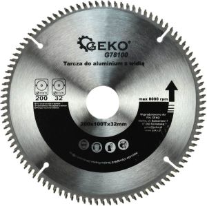 Geko Tarcza do aluminium z widią 200mmx100Tx32mm + zestaw redukcji (25/50) 1