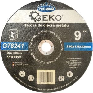 Geko tarcza do cięcia metalu Premium 230x1.6 Inox (G78241) 1