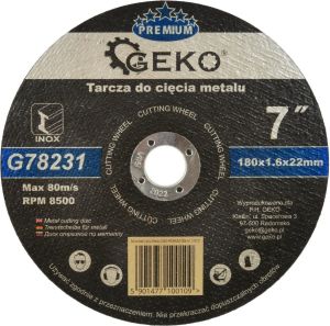 Geko Tarcza do cięcia metalu PREMIUM 180x1.6 Inox (G78231) 1