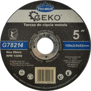 Geko Tarcza do cięcia metalu GEKO PREMIUM 125x2 Inox (10/50/200) 1