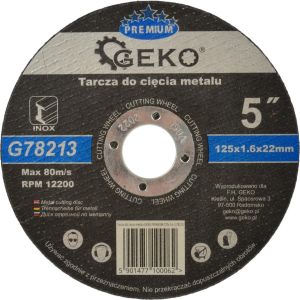 Geko tarcza do cięcia metalu Premium 125x1.6 Inox (G78213) 1