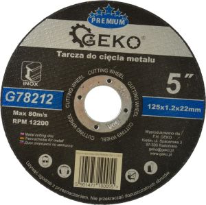 Geko tarcza do cięcia metalu Premium 125x1,2 Inox (G78212) 1