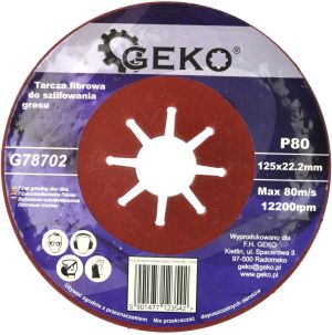 Geko tarcza fibrowa do szlifowania gresu 125mm P80 10/200 (G78702) 1