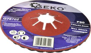 Geko tarcza fibrowa do szlifowania gresu 125mm P80 10/200 (G78702) 3