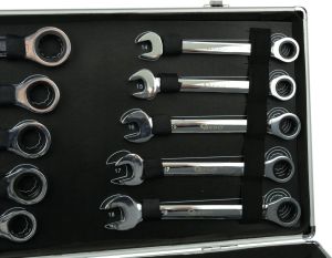 Geko Kpl. kluczy z grzechotką 22el. 6-32mm/alu walizka/(2) 5