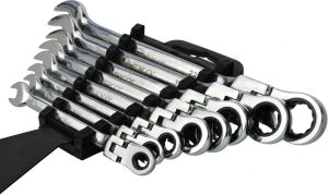 Geko komplet kluczy łamanych z grzechotką 8 elementów 8-22mm (G10338) 2
