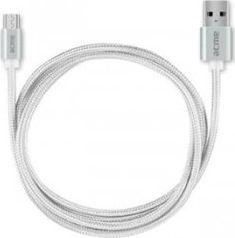 Kabel USB Acme CB2011S micro USB cable, w oplocie, 1m A/M - micro-USB B/M, 1m, srebrny 1