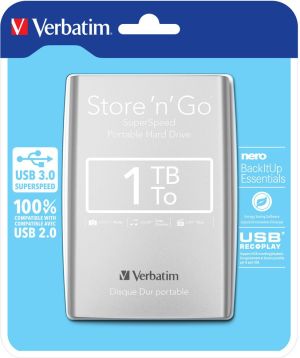 Dysk zewnętrzny HDD Verbatim Store 'n' Go 1TB Srebrny (53071) 2