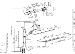 Maclean Maclean MC-797 Uchwyt na dwa monitory i klawiaturę do 8kg 13"-32" 15