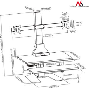 Maclean Stojak biurkowy na 2 monitory 13" - 32" (MC-796) 5