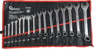 Geko Komplet kluczy płasko-oczkowych calowych 16el. 1/4"-1,1/4" (G11152) 2