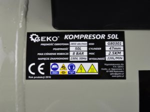 Sprężarka Geko 8bar 50L (vx523) 5