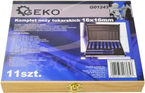 Geko komplet noży tokarskich 11 sztuk 16x16mm (G01243) 4