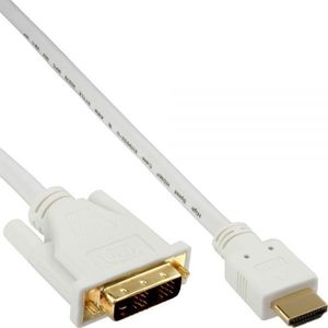 Kabel InLine HDMI - DVI-D 0.5m biały (17659U) 1
