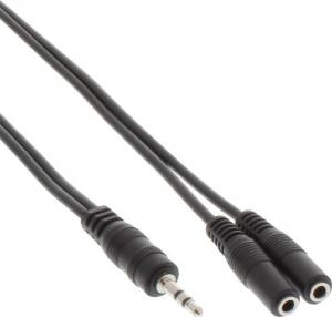 Kabel InLine Jack 3.5mm - Jack 3.5mm x2 1m czarny (99300A) 1