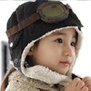 GiftWorld Czapka pilotka dla dzieci - czarna 1