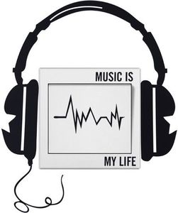 GiftWorld Naklejka na włącznik MUSIC IS MY LIFE 1