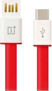 Kabel USB OnePlus USB - USB-C flat czerwony bulk OnePlus 3/3T/5 2