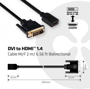 Kabel Club 3D HDMI - DVI-D 2m czarny (CAC-1211) 2
