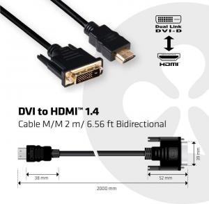 Kabel Club 3D HDMI - DVI-D 2m czarny (CAC-1210) 3
