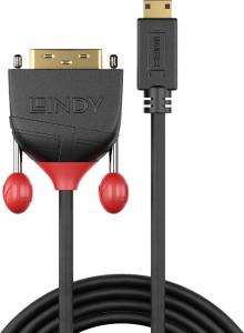 Kabel Lindy HDMI Mini - DVI-D 0.5m czarny (36280) 1