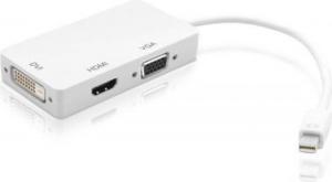 Adapter AV Techly DisplayPort Mini - HDMI - D-Sub (VGA) - DVI biały (IADAP-MDP-COMBOF12) 1