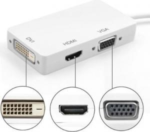 Adapter AV Techly DisplayPort Mini - HDMI - D-Sub (VGA) - DVI biały (IADAP-MDP-COMBOF12) 5