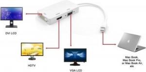 Adapter AV Techly DisplayPort Mini - HDMI - D-Sub (VGA) - DVI biały (IADAP-MDP-COMBOF12) 6