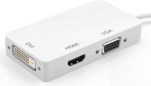 Adapter AV Techly DisplayPort Mini - HDMI - D-Sub (VGA) - DVI biały (IADAP-MDP-COMBOF12) 8