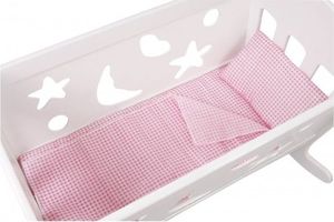 Bino Drewniana kołyska dla lalek z pościelą 2