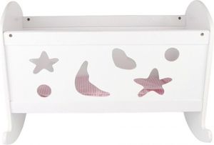 Bino Drewniana kołyska dla lalek z pościelą 3