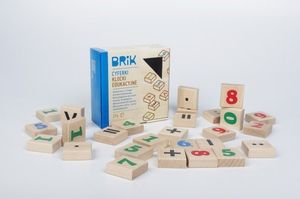 Brik Klocki drewniane cyferki - 27 sztuk (54 cyferki), nauka i zabawa w jednym 1