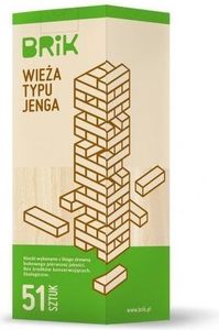 Brik Jenga - drewniana wieża 51 klocków - gra zręcznościowa 1