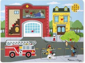 Melissa & Doug Puzzle dźwiękowe - Remiza strażacka 1
