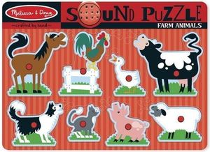 Melissa & Doug Puzzle dźwiękowe - Zwierzęta z farmy 1