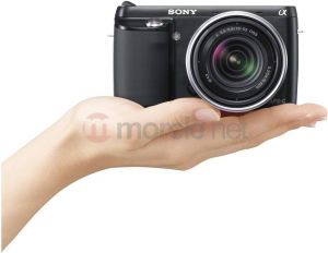 Aparat Sony NEX F3 Kit czarny + SEL 2,8/16 mm + 18-55 mm (NEXF3DB) 3