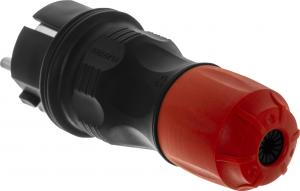 AWTools Wtyczka prosta 2p+Z, 16A EXTREM I Kl. Izolacji Uni Schuko hermatyczna IP 54 rozbieralna, czarna z czerwonymi nakrętkami 16A (W-97977) 3