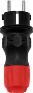 AWTools Wtyczka prosta 2p+Z, 16A EXTREM I Kl. Izolacji Uni Schuko hermatyczna IP 54 rozbieralna, czarna z czerwonymi nakrętkami 16A (W-97977) 4