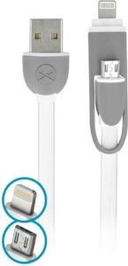 Kabel USB Forever Wtyczka prosta USB-A - Lightning 1 m Biały (GSM032488) 1