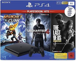 Sony Sony PlayStation 4 Slim 1TB Black + Ratched & Clank + Uncharted 4 + The Last of Us 1