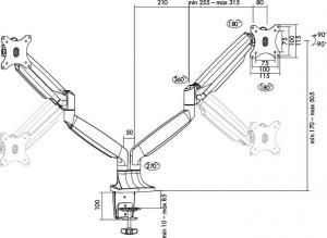 LogiLink Uchwyt biurkowy na 2 monitory 13" - 32" (BP0043) 2