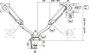 LogiLink Uchwyt biurkowy na 2 monitory 13" - 27" (BP0041) 3