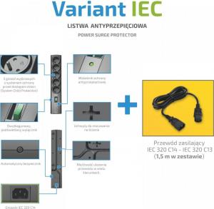 Ever Listwa zasilająca Variant 5 gniazd 1.5m (T/LZ09-VAR020/0400) 8