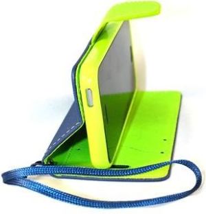 GSM City Etui Fancy Book do Samsung Galaxy A8 2018 granatowo-limonkowe 3